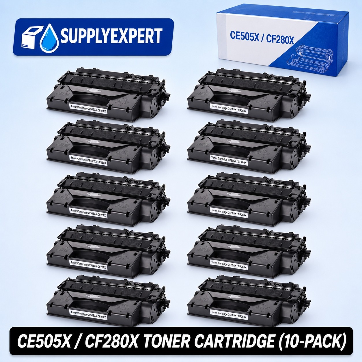 10 Pack Toner Cartridges For HP CE505X 05X Black LaserJet P2055d P2055dn P2055x