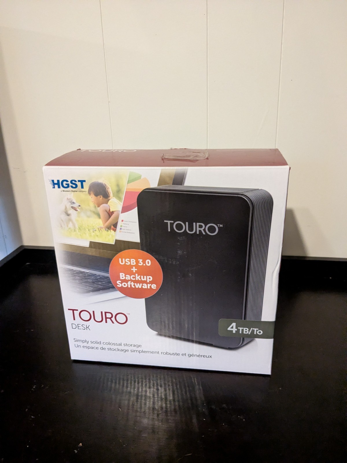 4TB USB 3.0 Touro Disk Pro black external hard drive, all cables and box