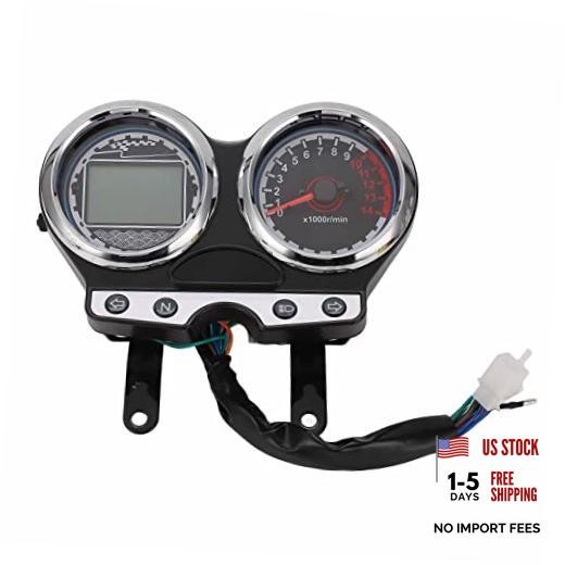 12V Motorcycle LCD Gauge Speedometer Tachometer Gear Mileage Display