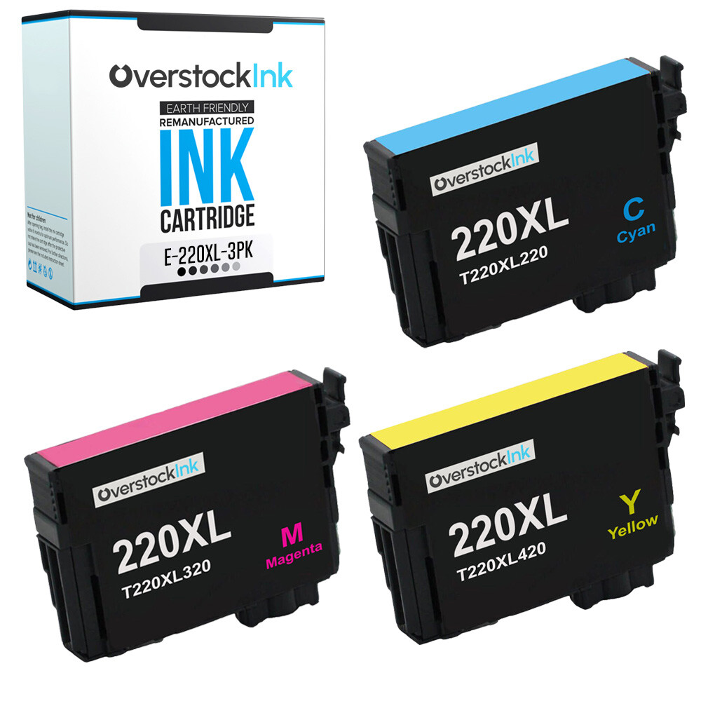 3PK T220XL 220XL Color Ink Cartridges Fits Epson Workforce WF-2630 2650 2660