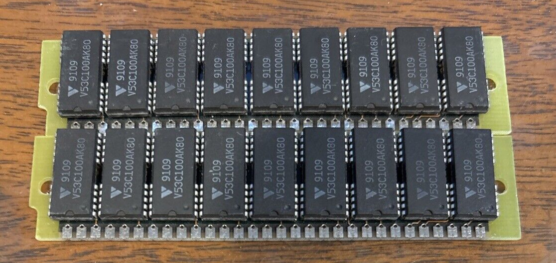 2 x 1MB 80ns FPM SIMM Memory Module RAM 2MB Silver PC 286 386 *TESTED*
