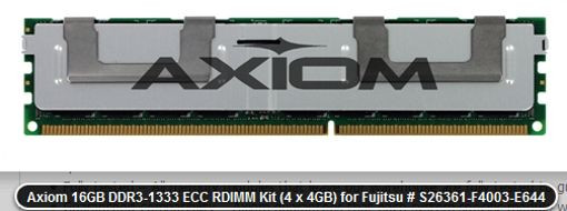 Axiom 16GB DDR3-1333 ECC RDIMM Kit (4 x 4GB) F4003-E644-AX