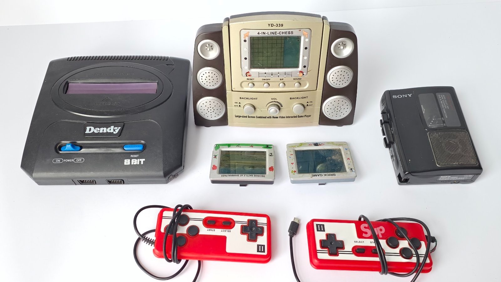 Vintage Electronics Lot Dendy 8-Bit Sony TCM-565 Brick Game Parts Repair