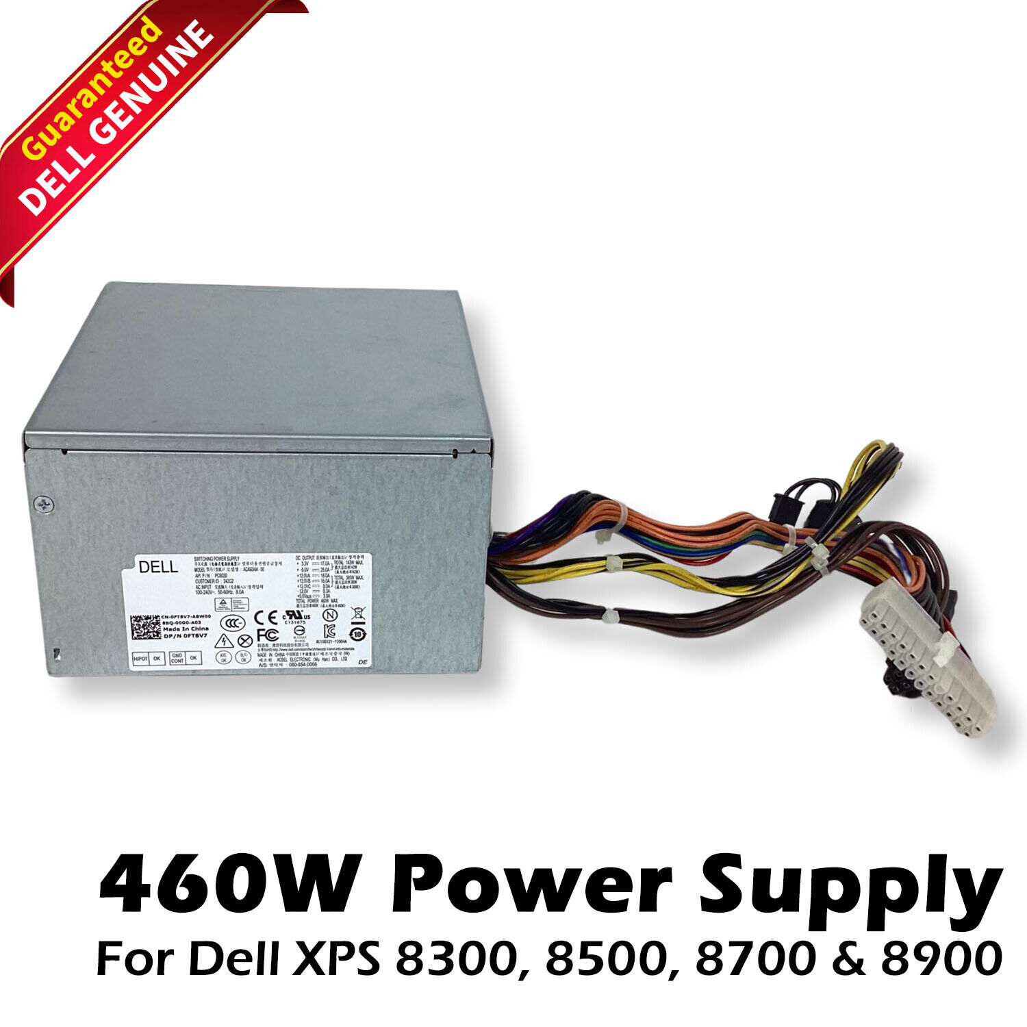 Genuine Dell XPS 8500 8700 8300 9000 Desktop Power Supply 460W AC460AM-00 FT8V7