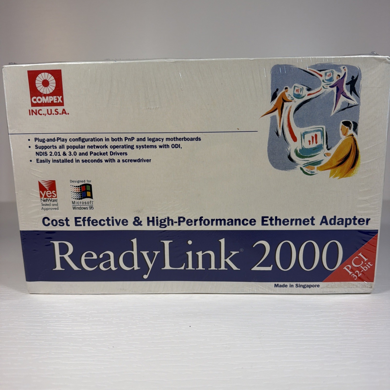 Vintage Compex ReadyLink 2000 Ethernet Adapter – New Old Stock / Factory Sealed