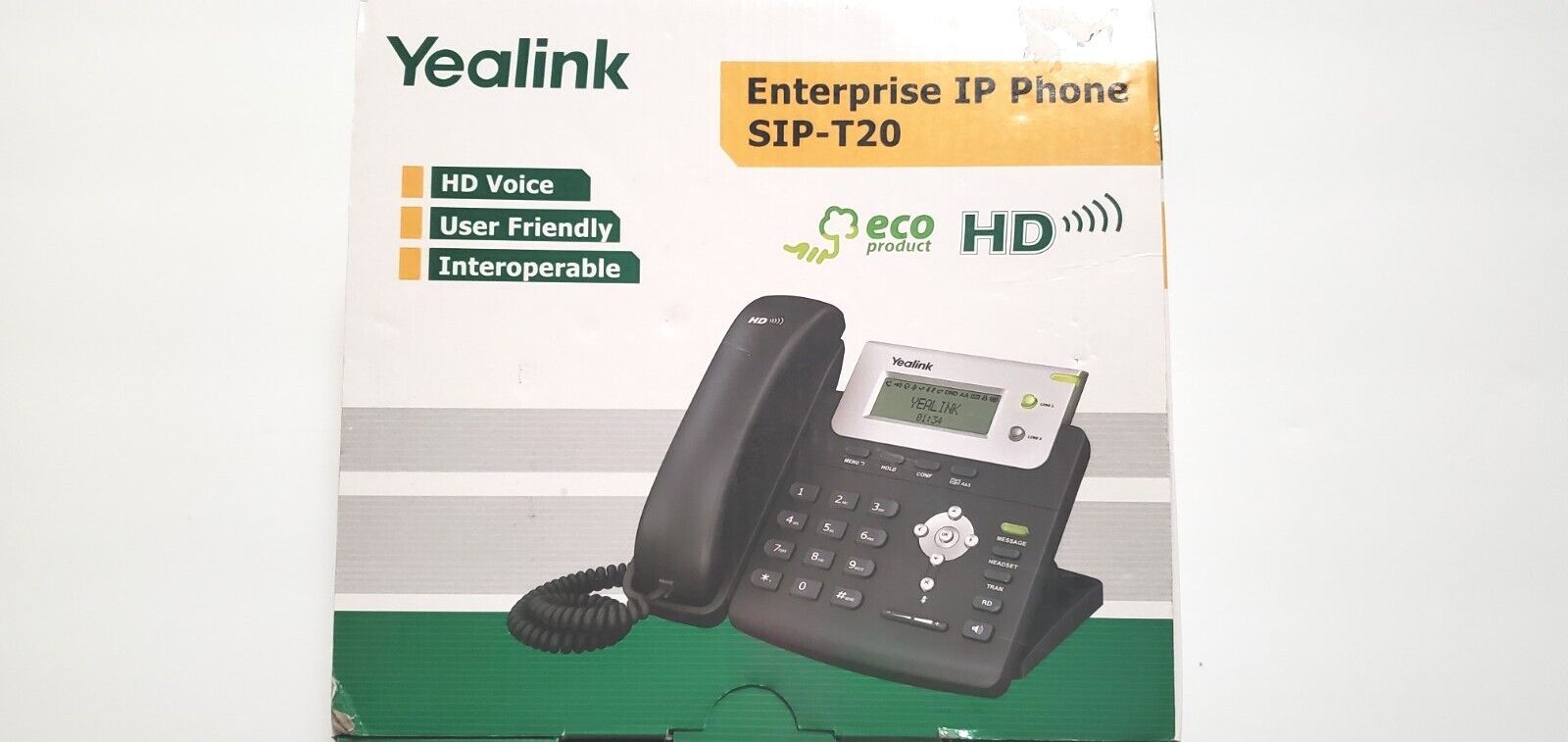 New Yealink Enterprise IP SIP-T20 VoIP Phone HD Voice Interoperable Eco Product