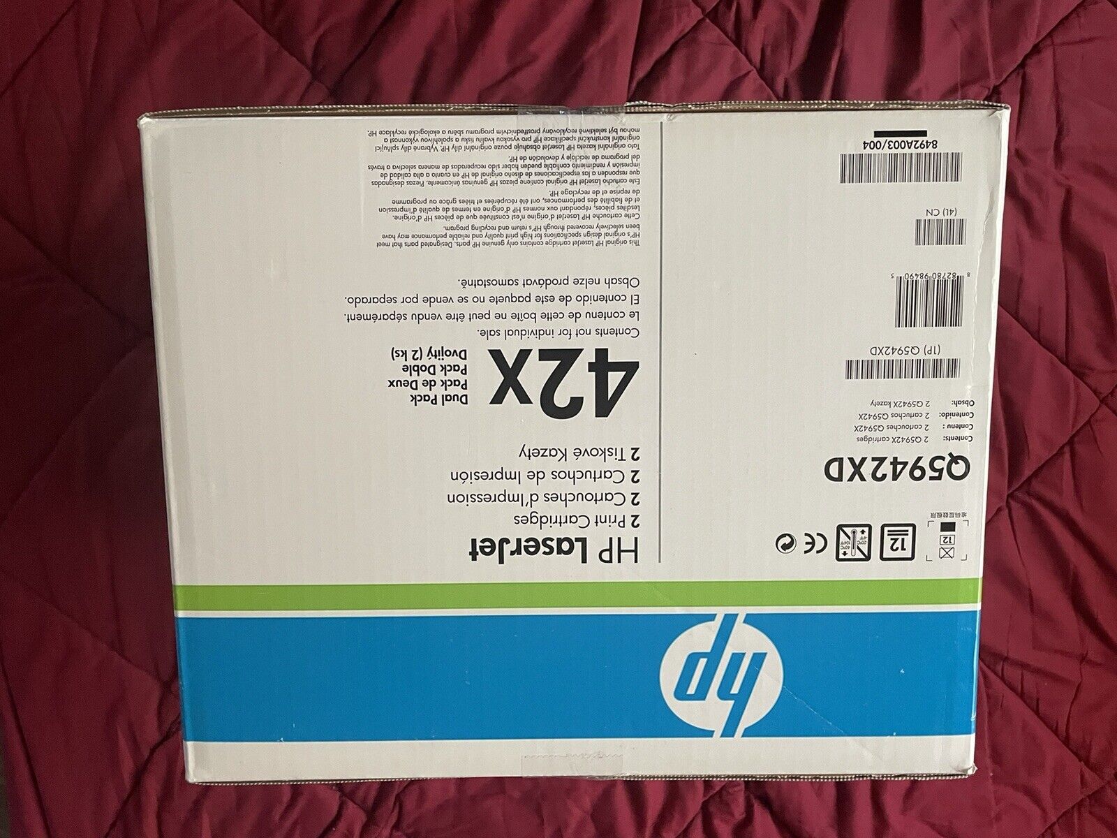 Genuine New HP 42X Black Dual Pack LaserJet High Volume Print Cartridge Q5942XD