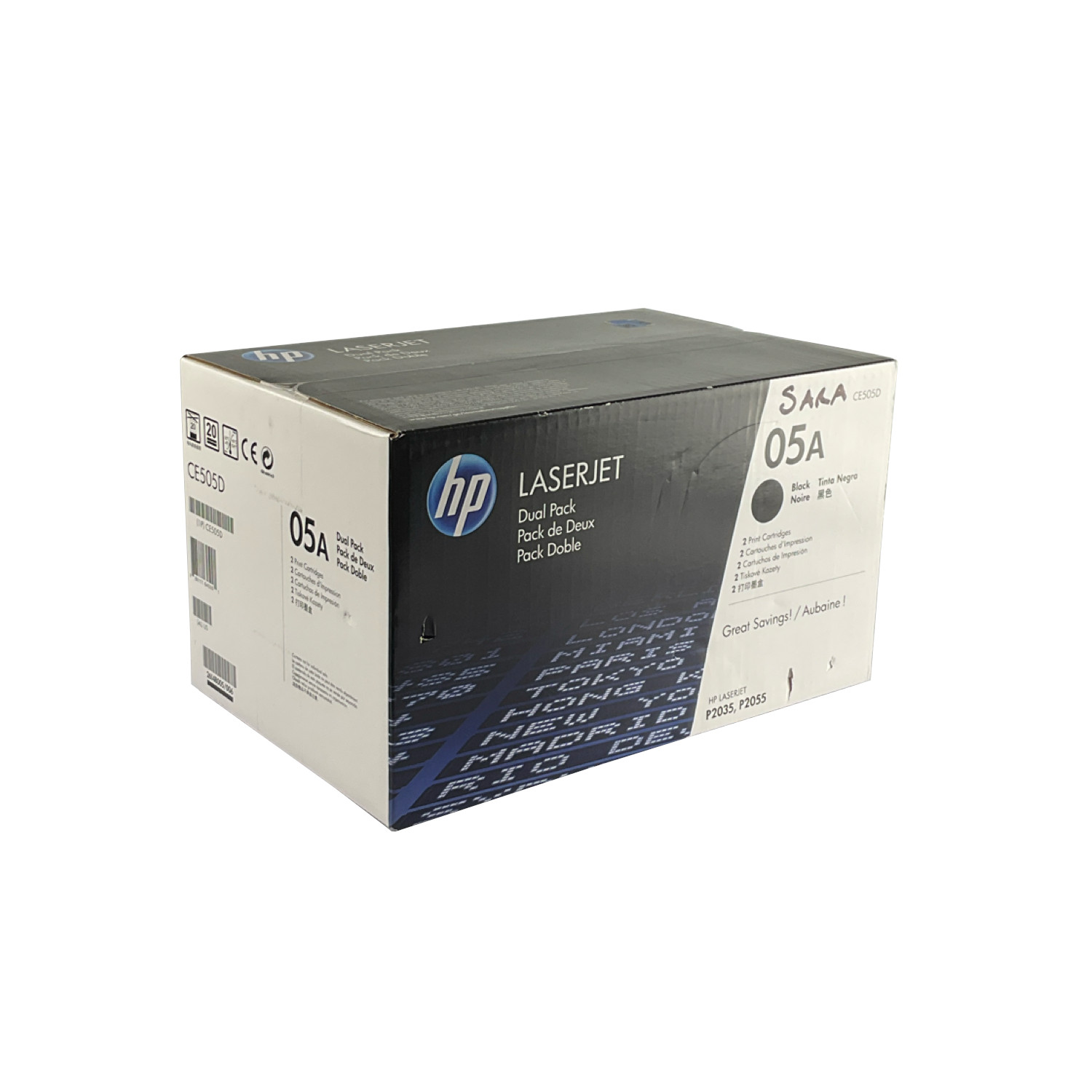 New OEM HP 05A Dual Pack Black LaserJet Toner Cartridges CE505D
