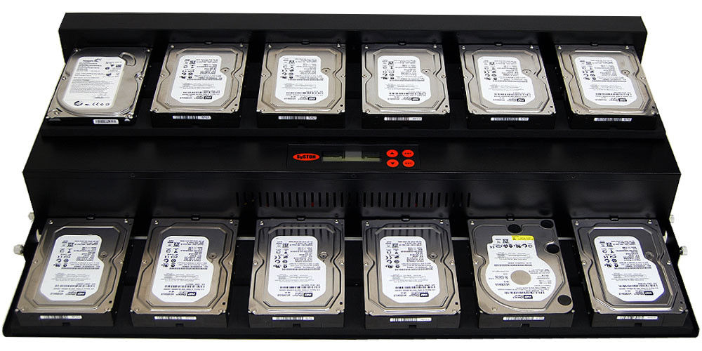 Systor 1:11 Flatbed SATA HDD SSD Drive Duplicator Sanitizer 36GB/Min 2YR WRNTY