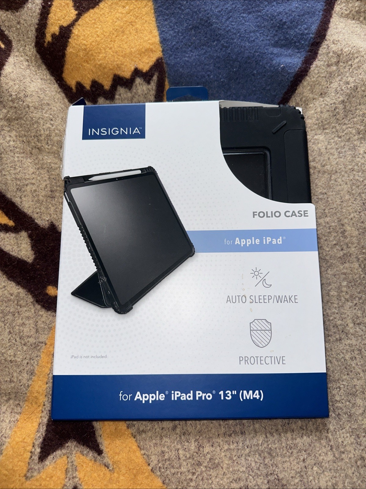 Insignia Pro Folio Case Apple iPad Pro 13” Model New Open Box - Black