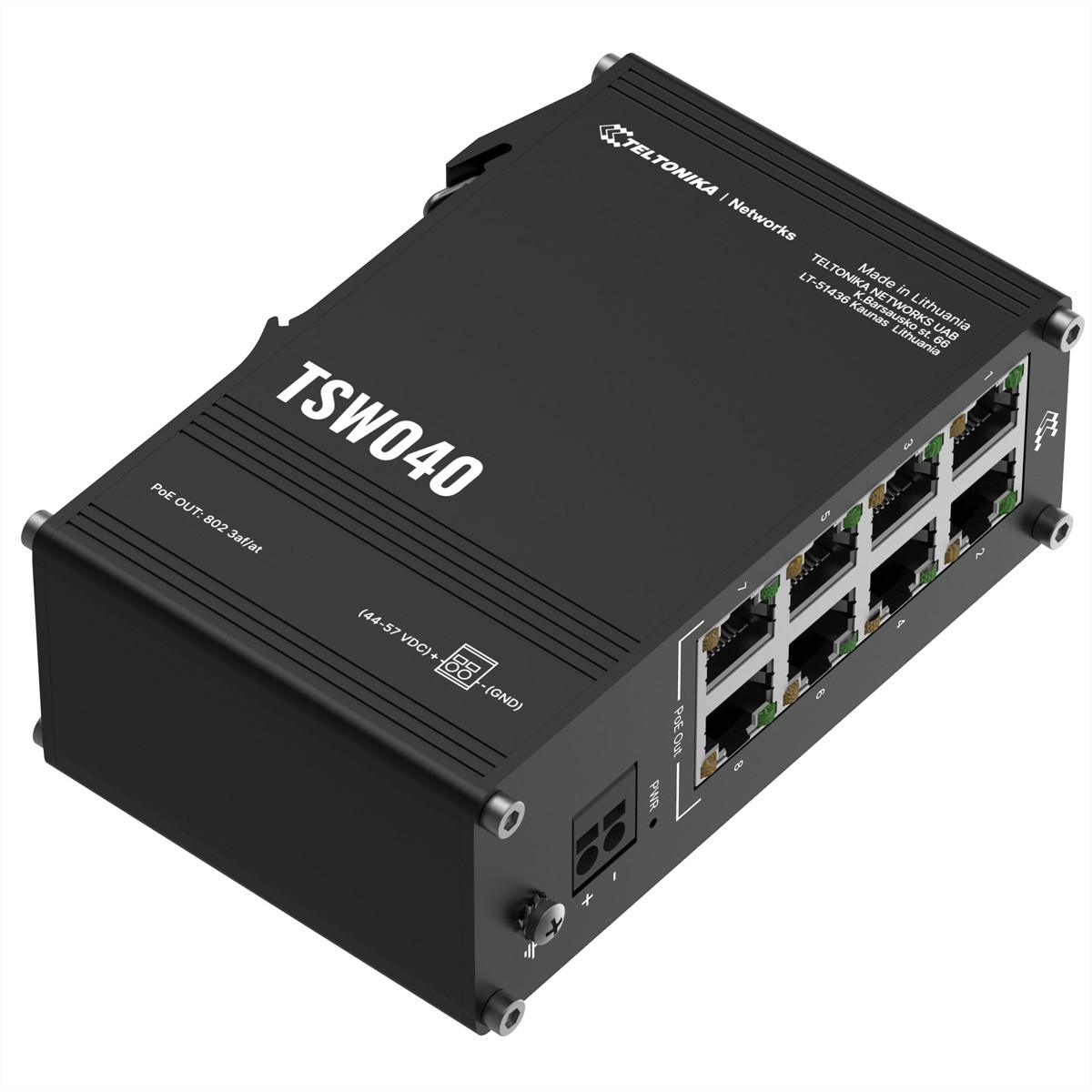 TSW040000000 Teltonika · Switch · TSW040 8 Port 10/100 PoE+ Industrial Unmana ~D~