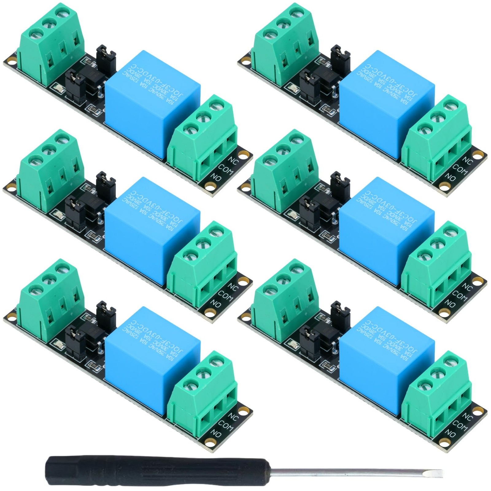 6Pcs DC 3.3V Relay Module 1 Channel Optocoupler Module 3V/3.3V Relay Isolated...