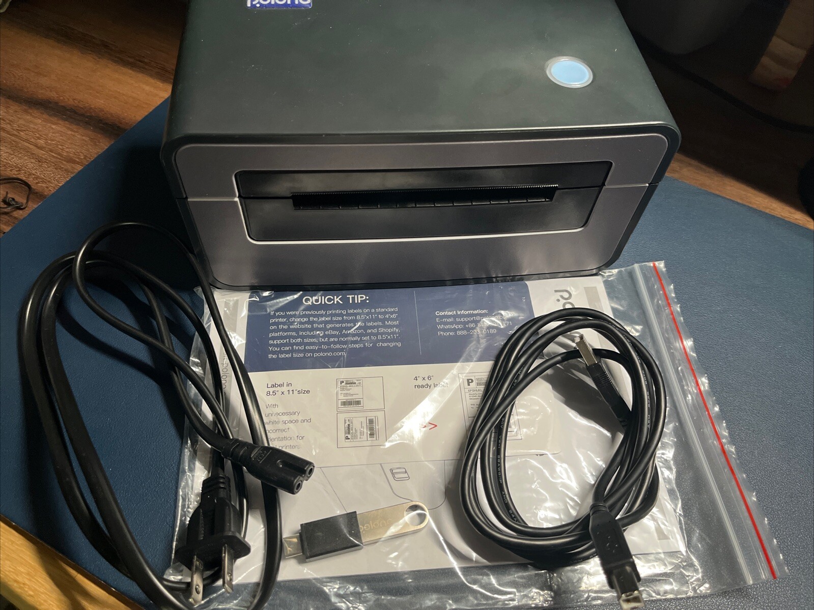 POLONO Label Printer 150mm/s 4x6 Thermal Label Printer PL60 - Purple