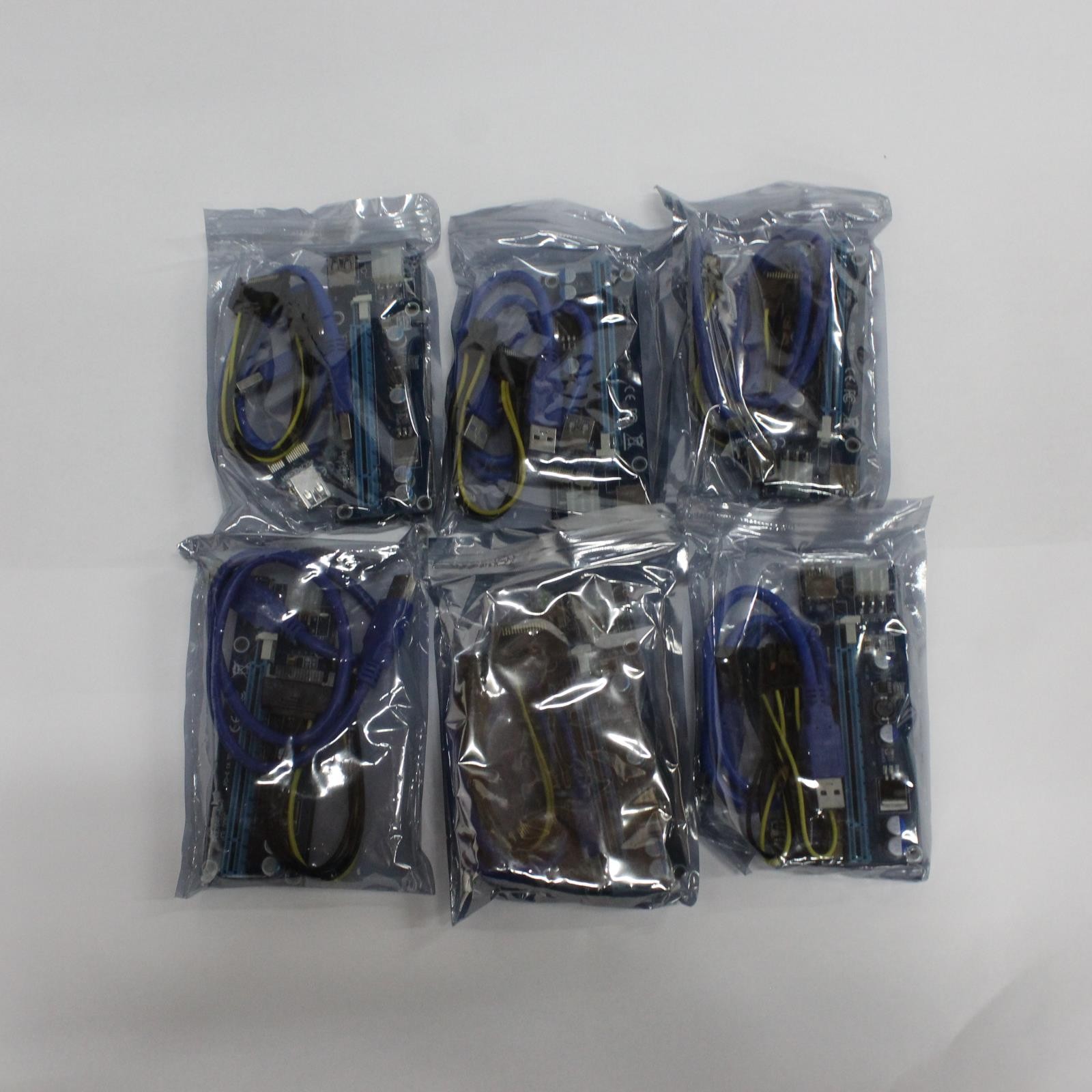 Bermunavy 6-Pack PCI-E 1x To 16x Rising Slots for Mining Rig New