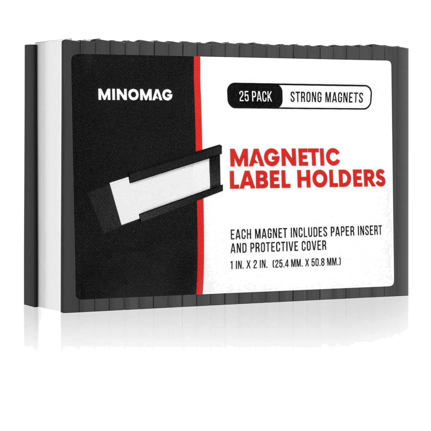 25pcs Magnetic Tool Box Labels 1x2 inches | C Channel Magnetic Label Holders ...