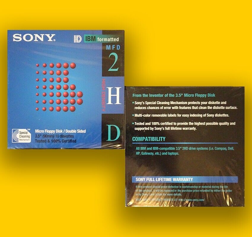 4 Ten Pack SONY MICRO FLOPPY DISK 2HD DOUBLE SIDED 3.5 inch Sealed NEVER OPEN **