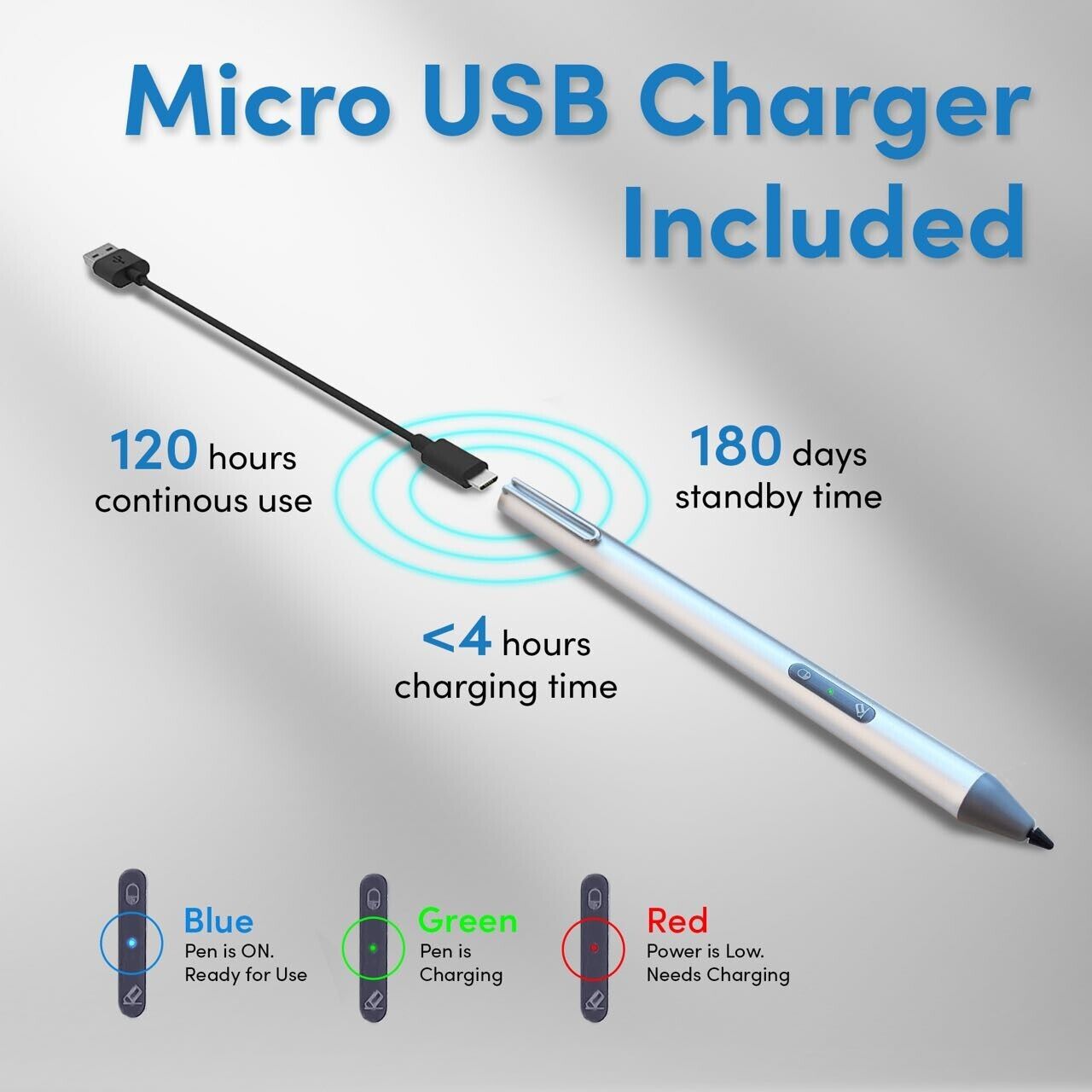 USI Rechargeable Universal Active Stylus Pen 4 Chromebook HP Asus Lenovo Samsung