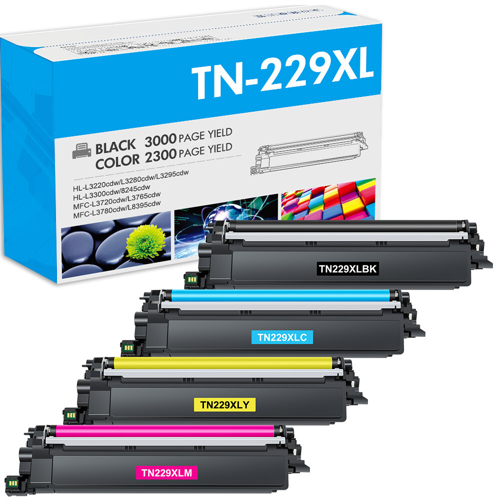 4PK TN229XL TN229 Toner Cartridge For Brother HL-L3280CDW MFC-L3780CDW L8395cdw