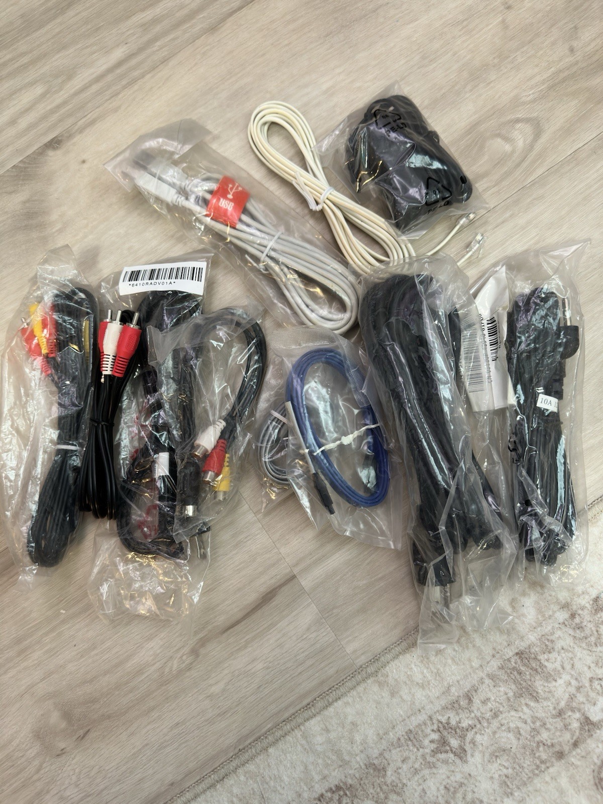 Mixed Lot RCA/USB-A/2-Pin Cables & Power Cords 10A 125V Black  1ft DP/N 05120P