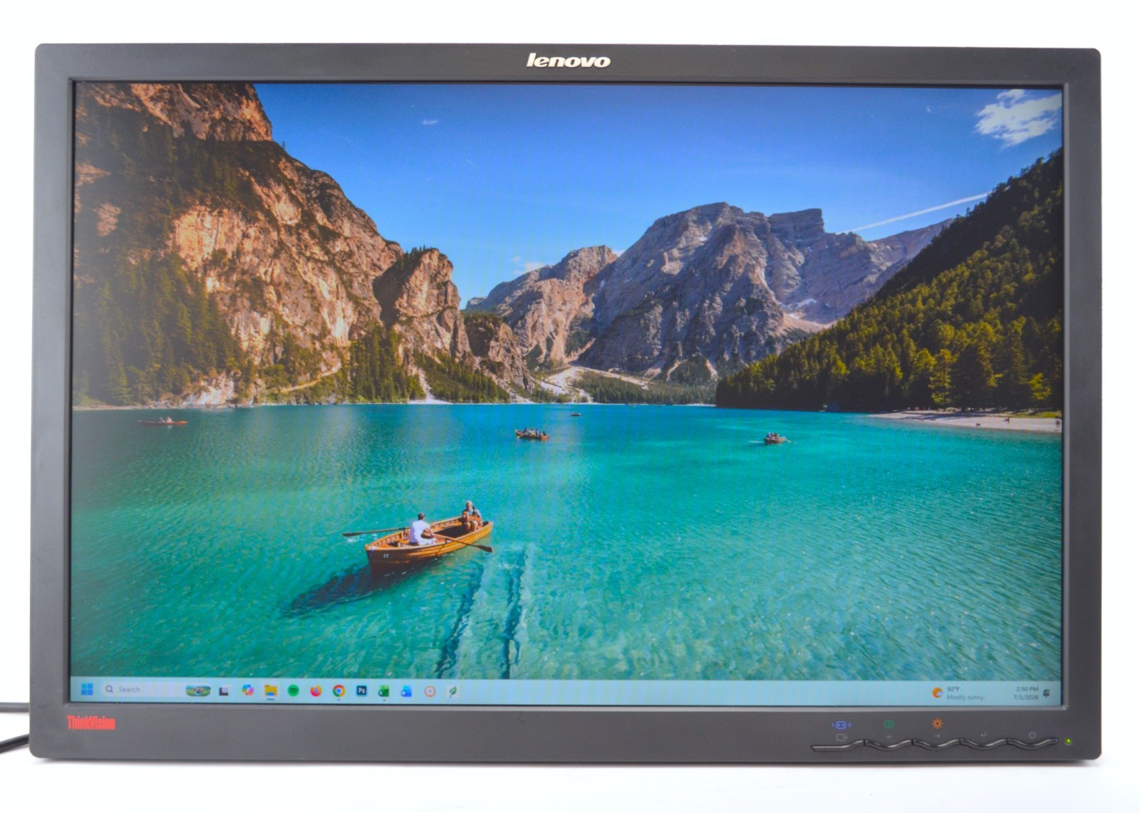 24 " LENOVO Computer Monitor L2440PWC ThinkVision 24" Widescreen LED VGA + DVI