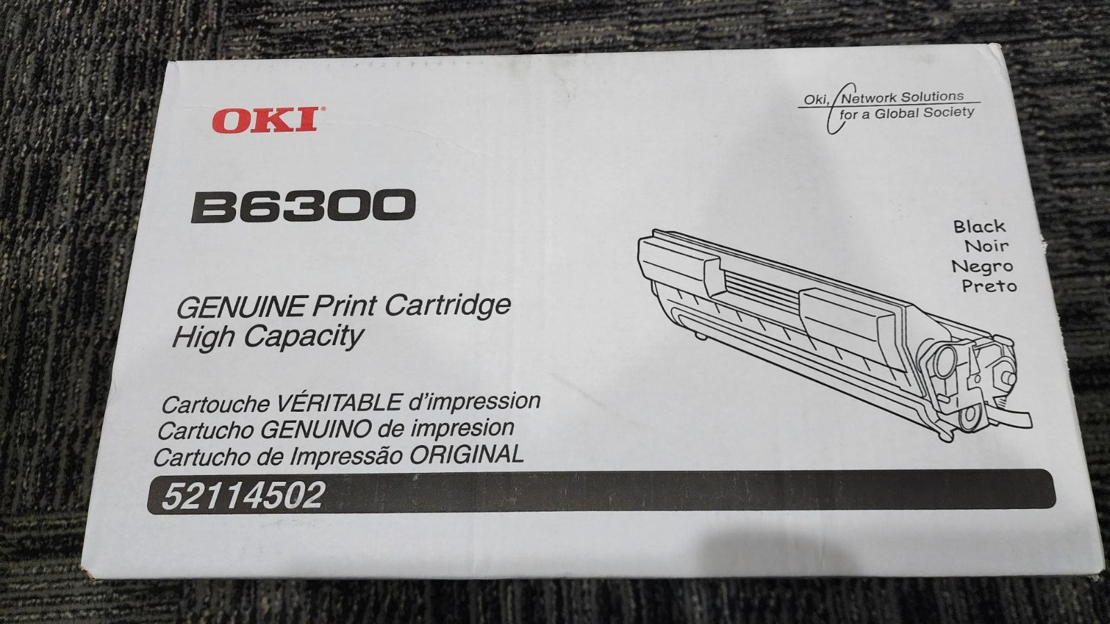 Oki Data B6300 Genuine High Capacity Black, Factory Sealed - NOS - 52114502 OEM