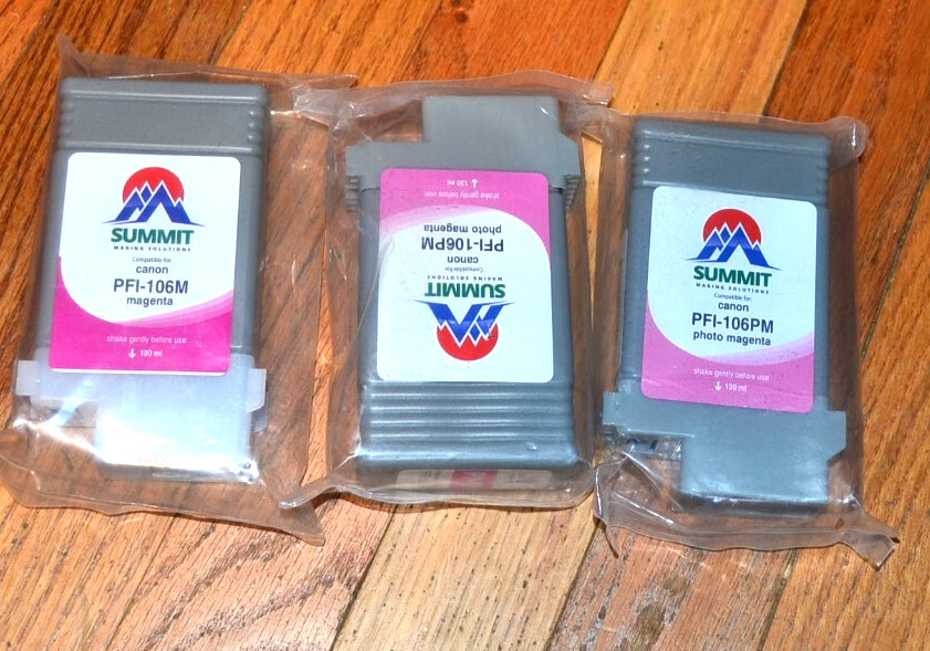 Lot of  3 Compatible Cartridge for Canon PFI-106 Photo Magenta  130 ML