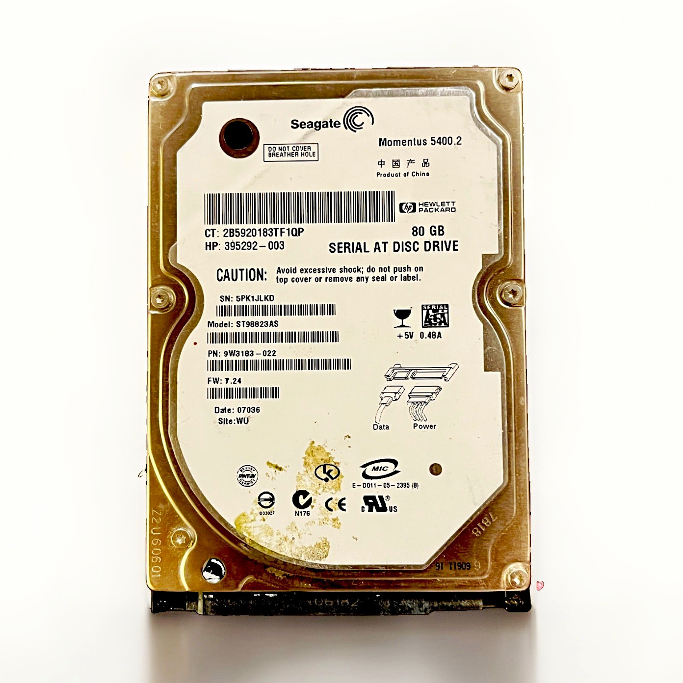 Seagate Momentus ST98823AS 80GB 2.5" 5400RPM 8MB SATA I Laptop HDD HP OEM