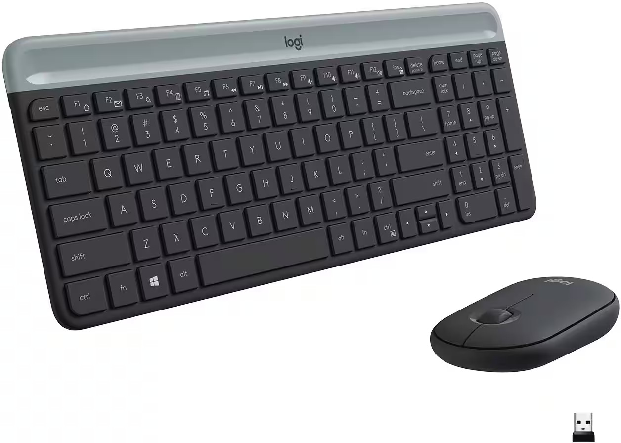 Logitech - MK470 Full-size Wireless Scissor Keyboard and Mouse Bundle for Win...