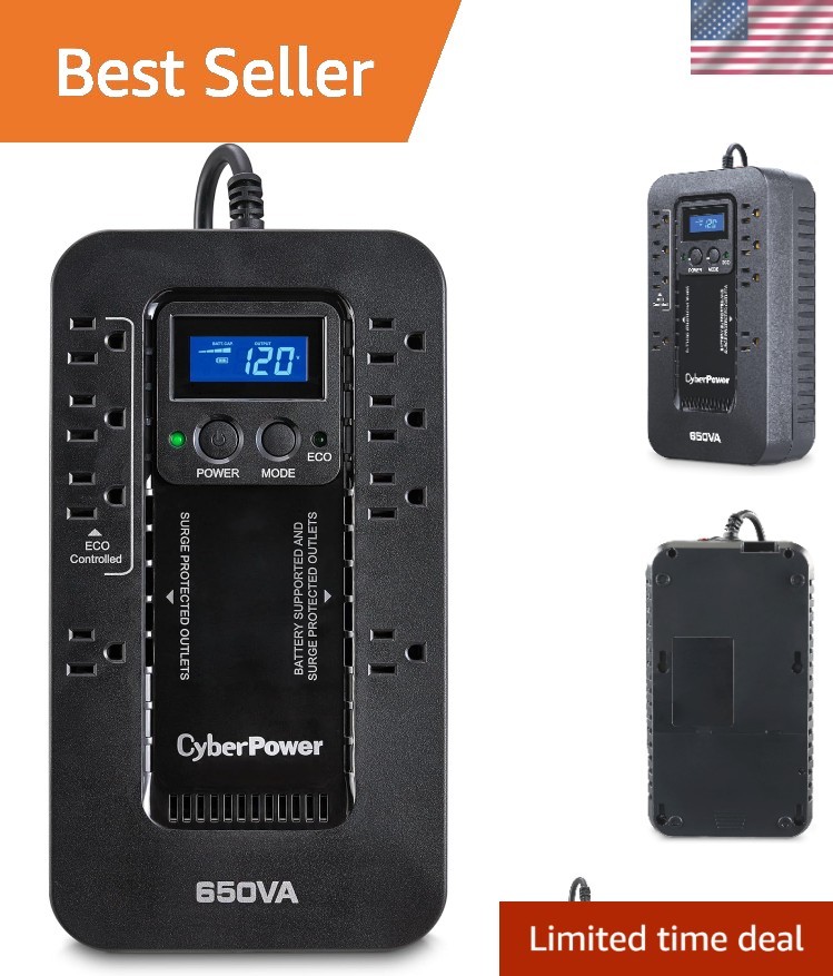 Eco-Friendly 650VA Uninterruptible Power Supply with LCD & Surge Protection