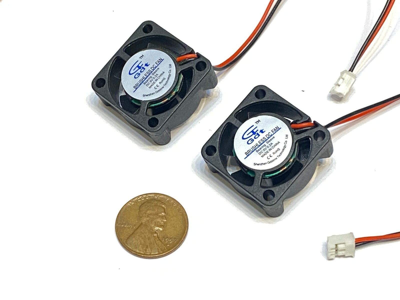 2 Pieces 5v fan 2510 small 2 pin computer GDStime 25mm x 10mm mini