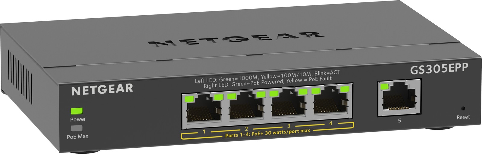 NETGEAR PLUS GS305EPP 5-Port Switch 5 x Network Switch GS305EPP-100PES