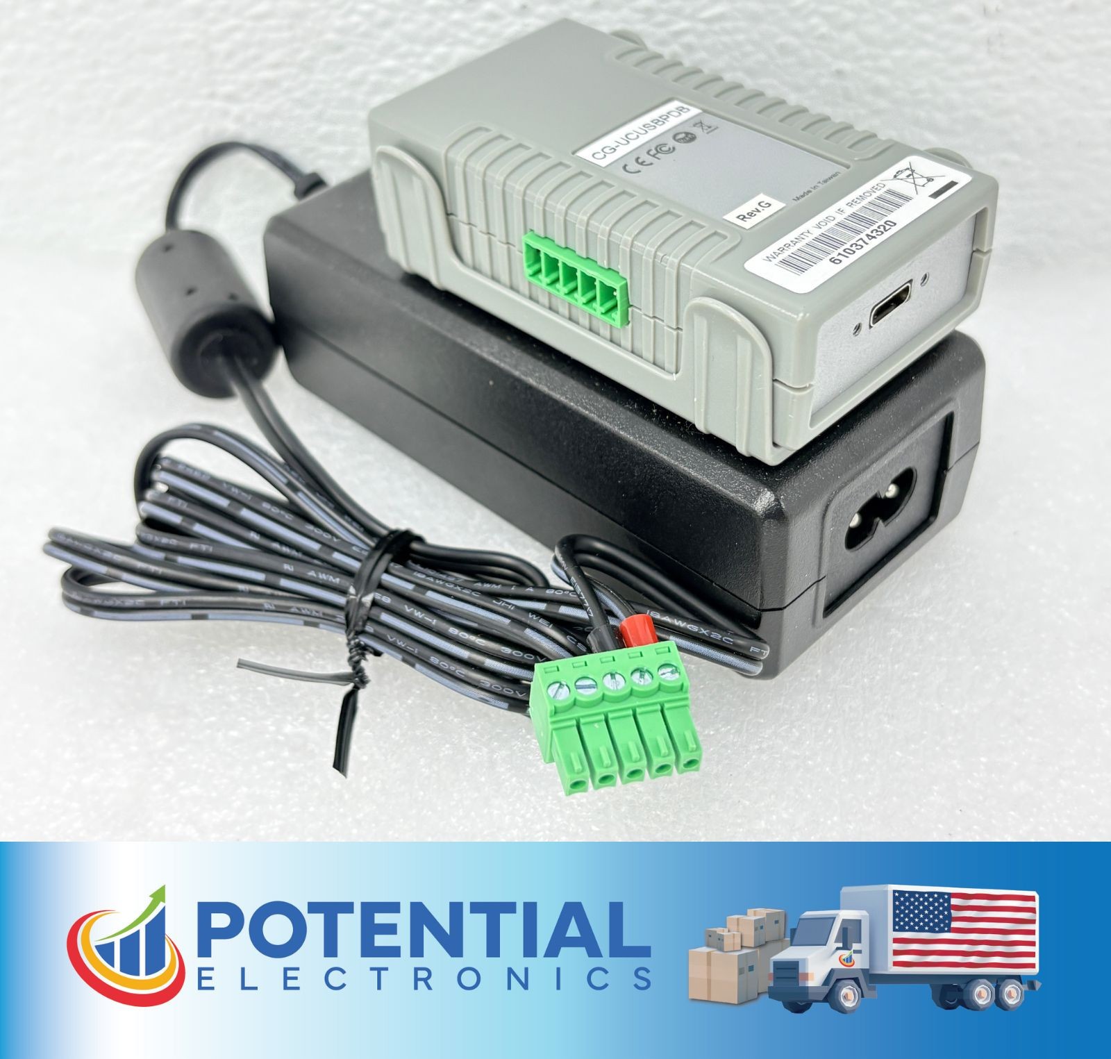 Coolgear CG-UCUSBPDB USB 3.1 Type-C Power Delivery Injector/Adapter - w Pwr Adpt