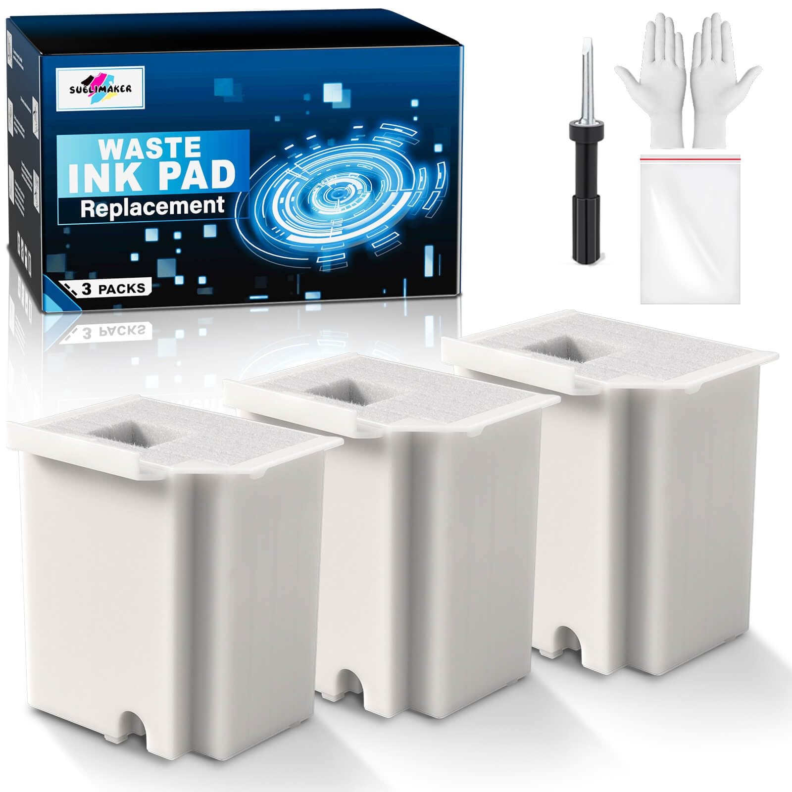 3 PCS Waste Ink Pad Replacement For Ecotank ET4800 ET2800 ET2803 ET2720