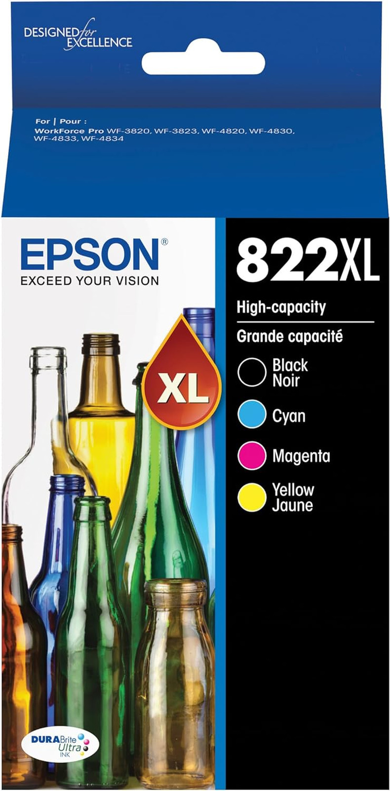 Epson 822 Durabrite Ultra Ink High Capacity Black & Color Cartridge Combo Pack (
