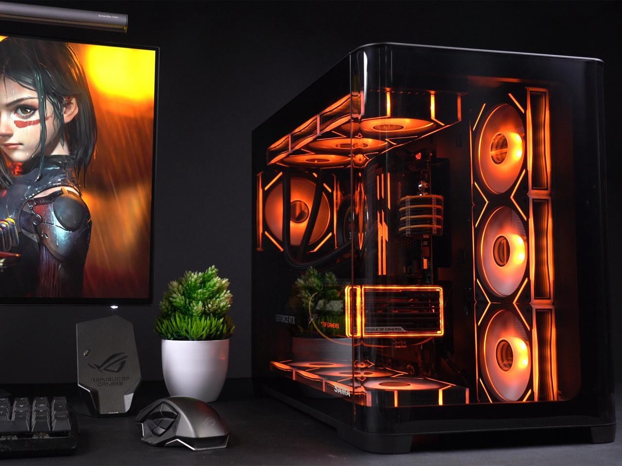 SAMA 2851 ATX Mid-Tower PC Gaming Case, High-Airflow, Sturdy Curved Tempered