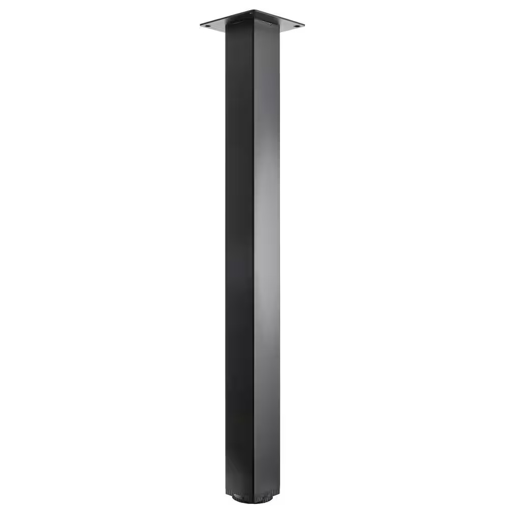 27.5 In. Black Square Adjustable Metal Table Legs, Desk Legs, Furniture Legs (Se