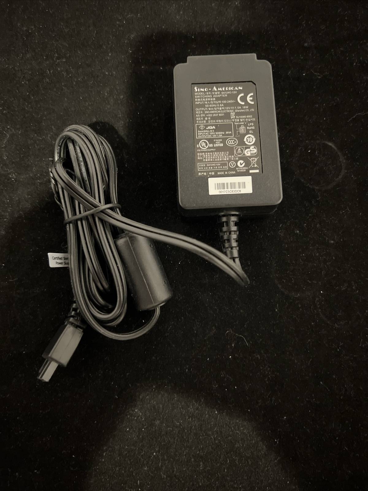 Sino-American SA124C-12V SonicWall Power Switching Adapter