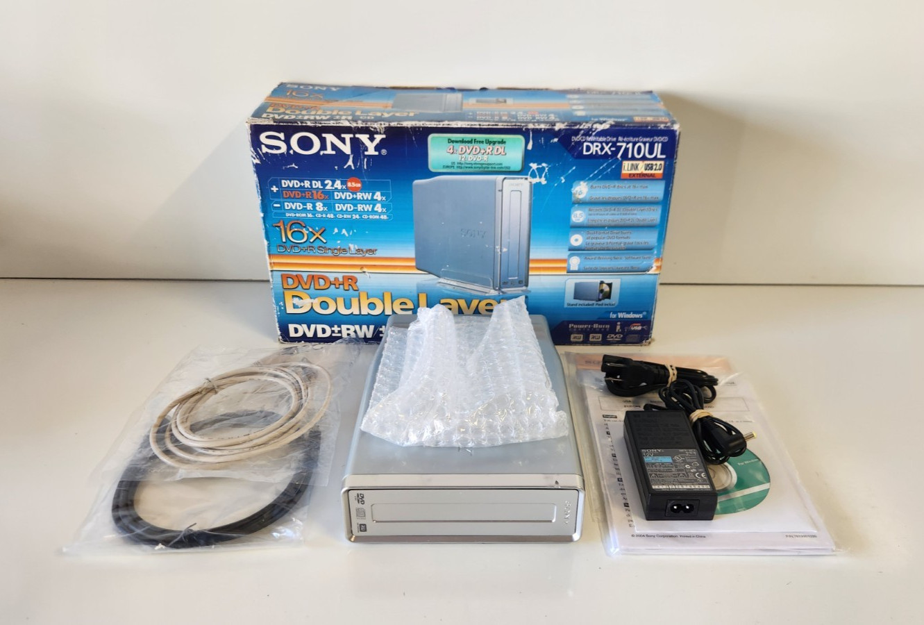 *WORKS* Sony DRX-710UL External DVD+RW CD Dual Layer Burner Drive *READ*