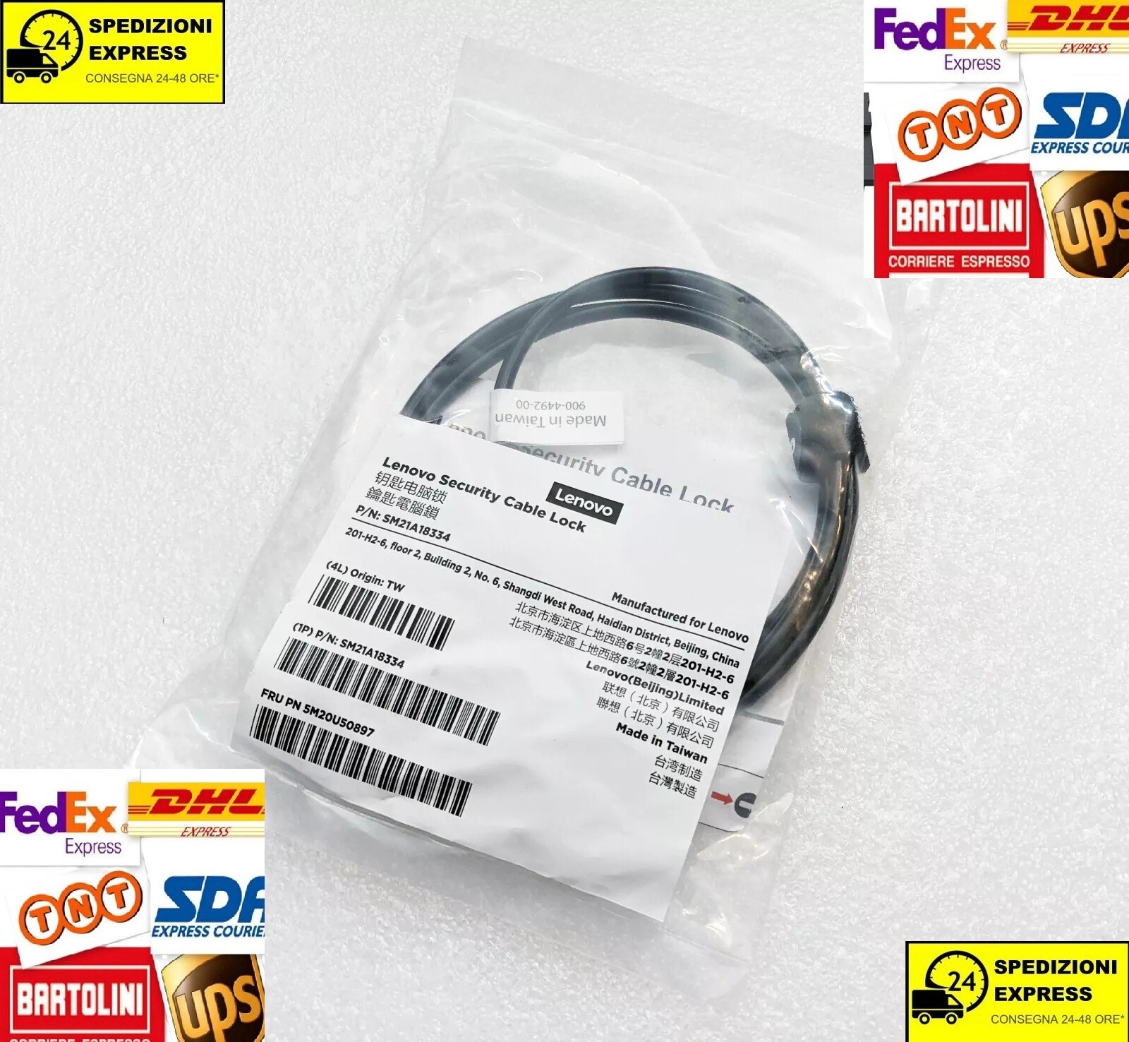 Lenovo Security Cable Lock P/N SM21A18334 / FRU PN 5M20U5089 safety lock
