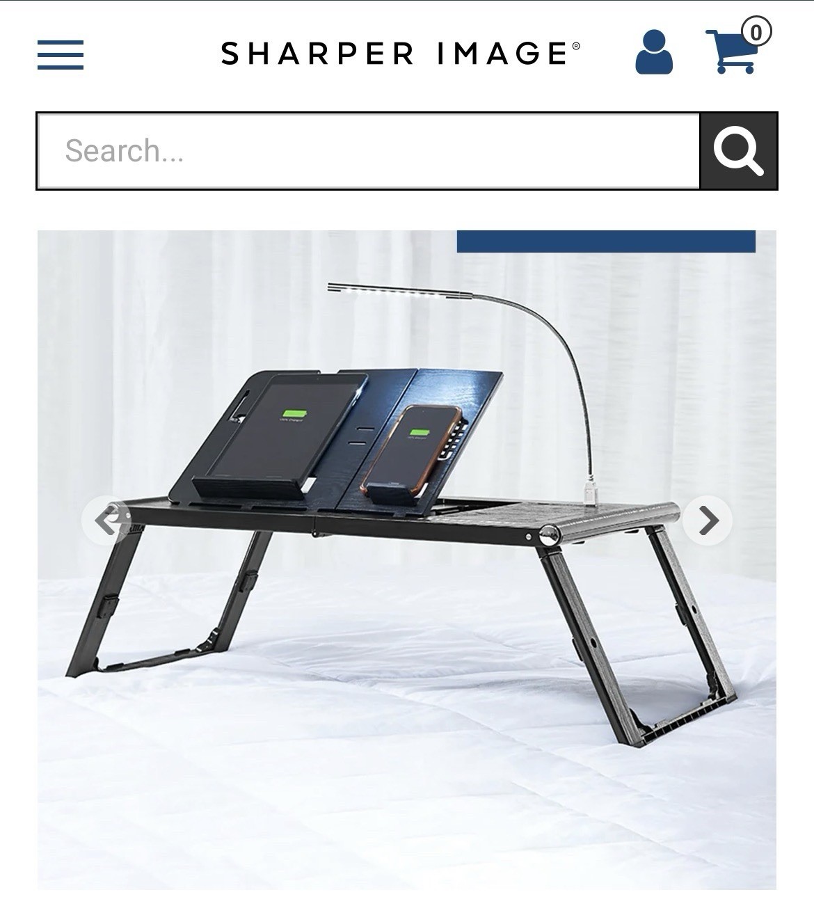 Sharper Image Laptop and Tablet Tray with Built-In Charger
