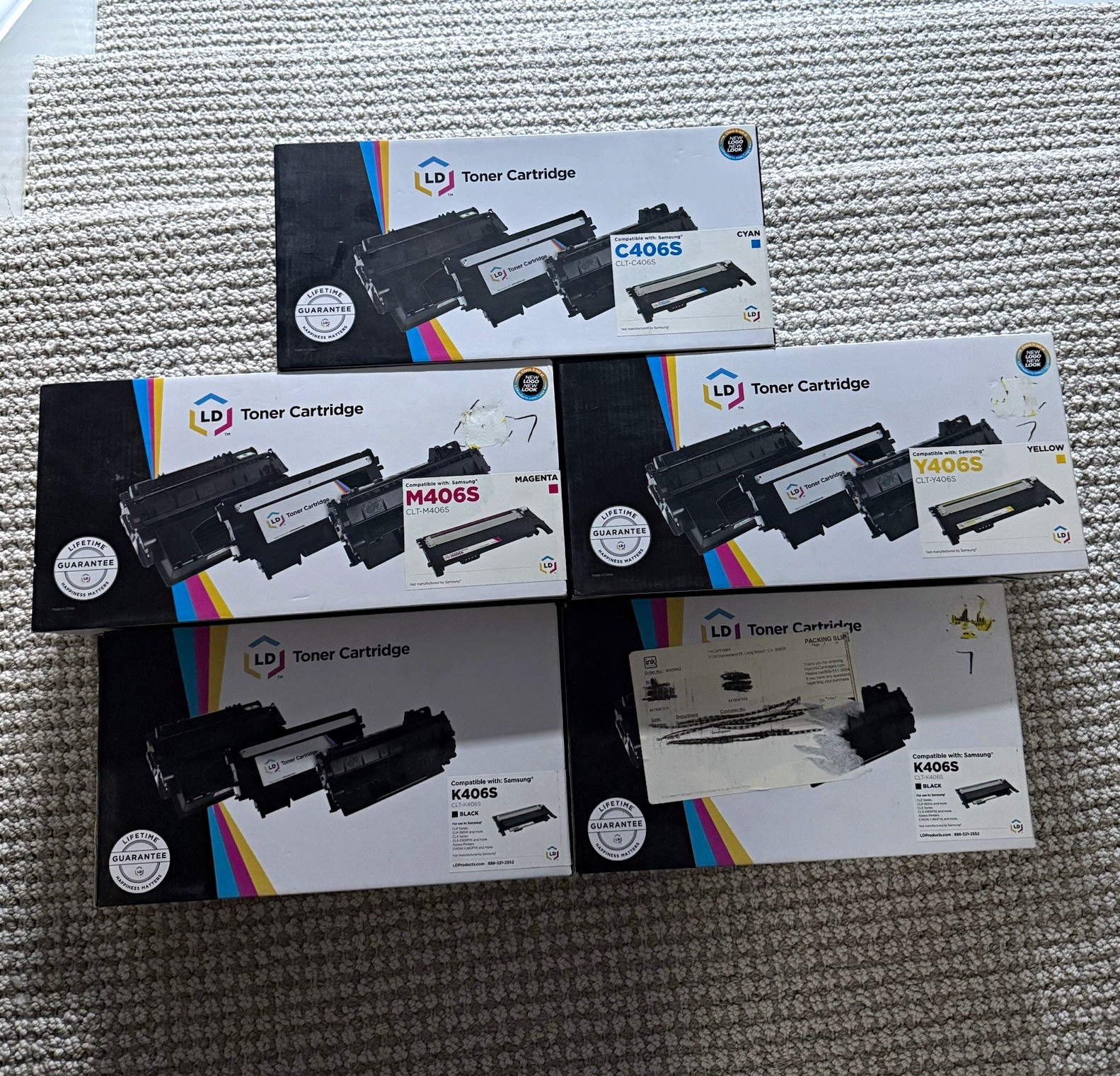NEW LD Compatible Samsung Printer Toner Set CLT-C406S M406S Y406S K406S CMYK