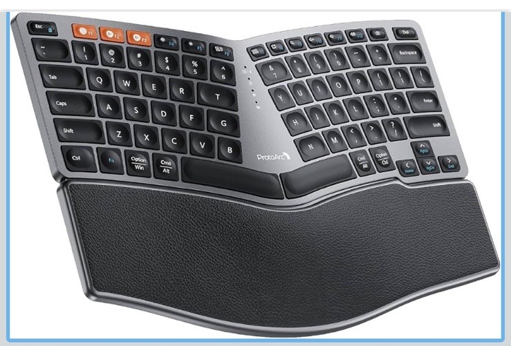 ProtoArc EK04 Mini Wireless Ergonomic Keyboard, Compact Ergo New Dented Box NEW