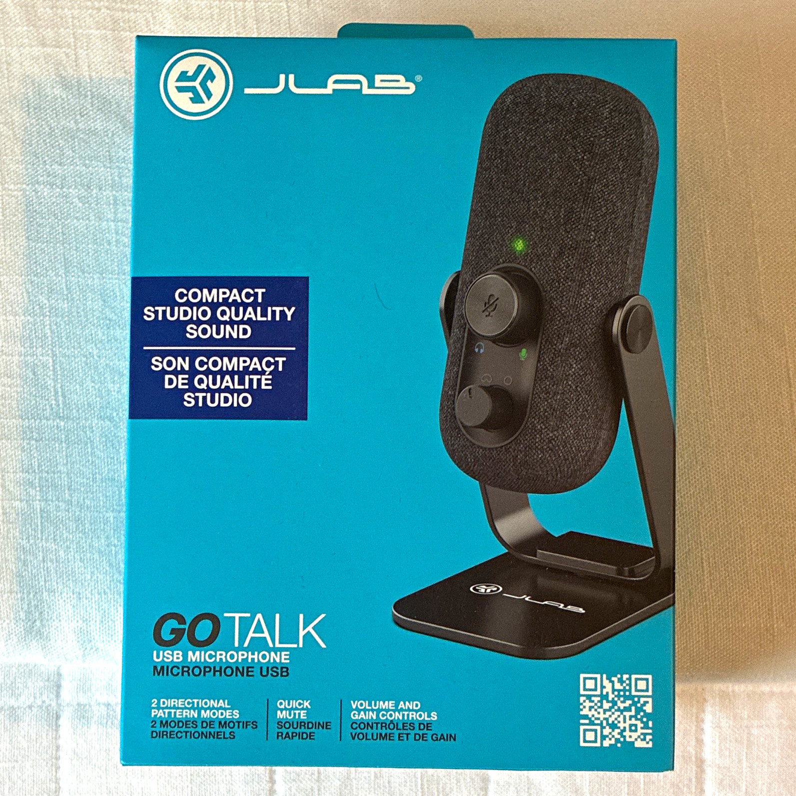 JLab GO TALK USB Microphone Quick Mute Volume/Gain Freestanding Black
