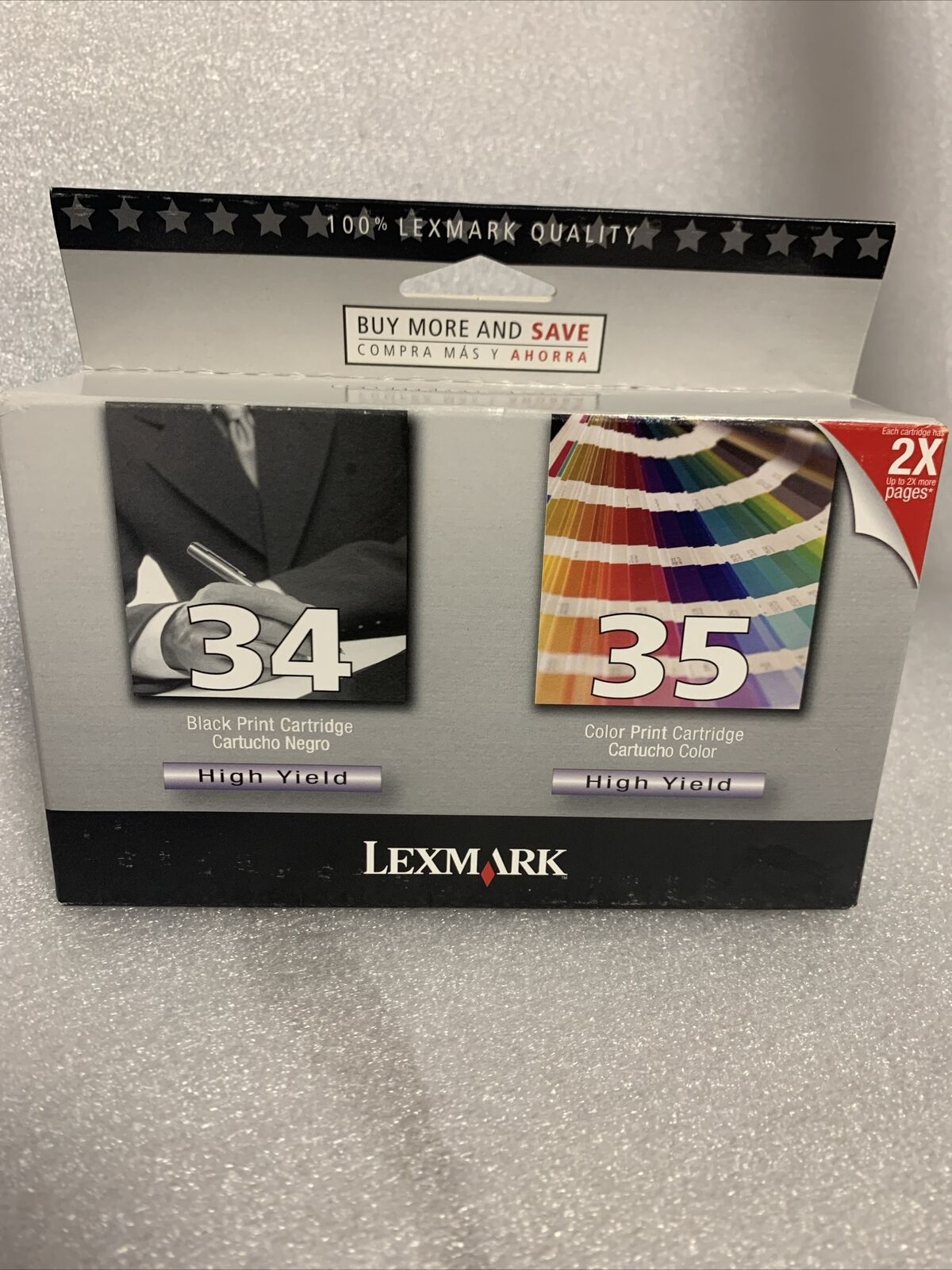 Lexmark 34 / 35 Twin pack Black And Color High Yield Ink Cartridges Sealed Box