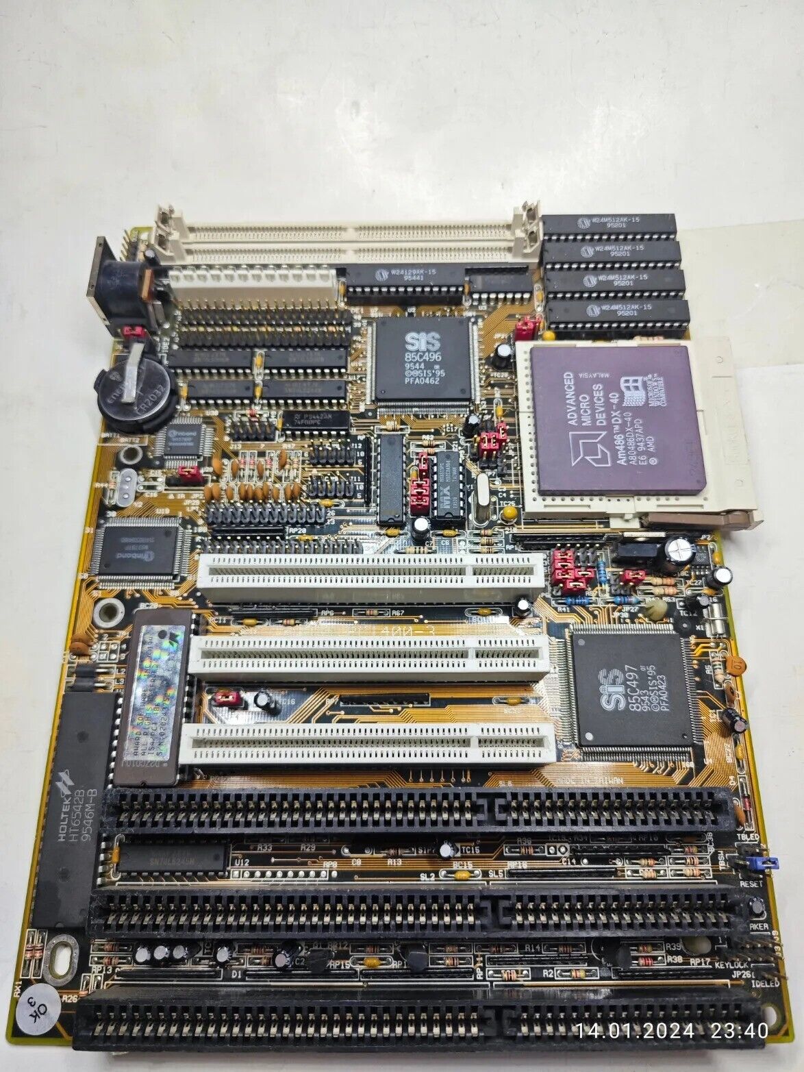 RARE Socket 3 Zida 4DPS / PCI400-3 Motherboard PCI ISA + AMD DX-40 CPU & 8 MB