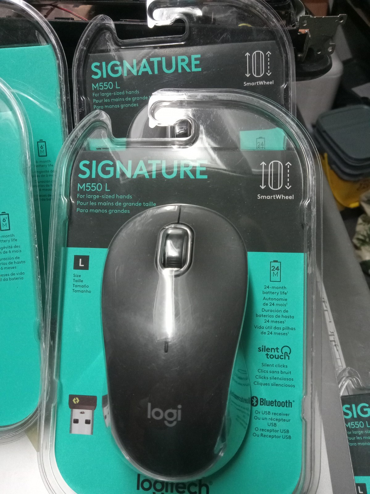 Lot of 4 Logitech M550 L Wireless Mouse, Bluetooth USB Receiver New 910-006591