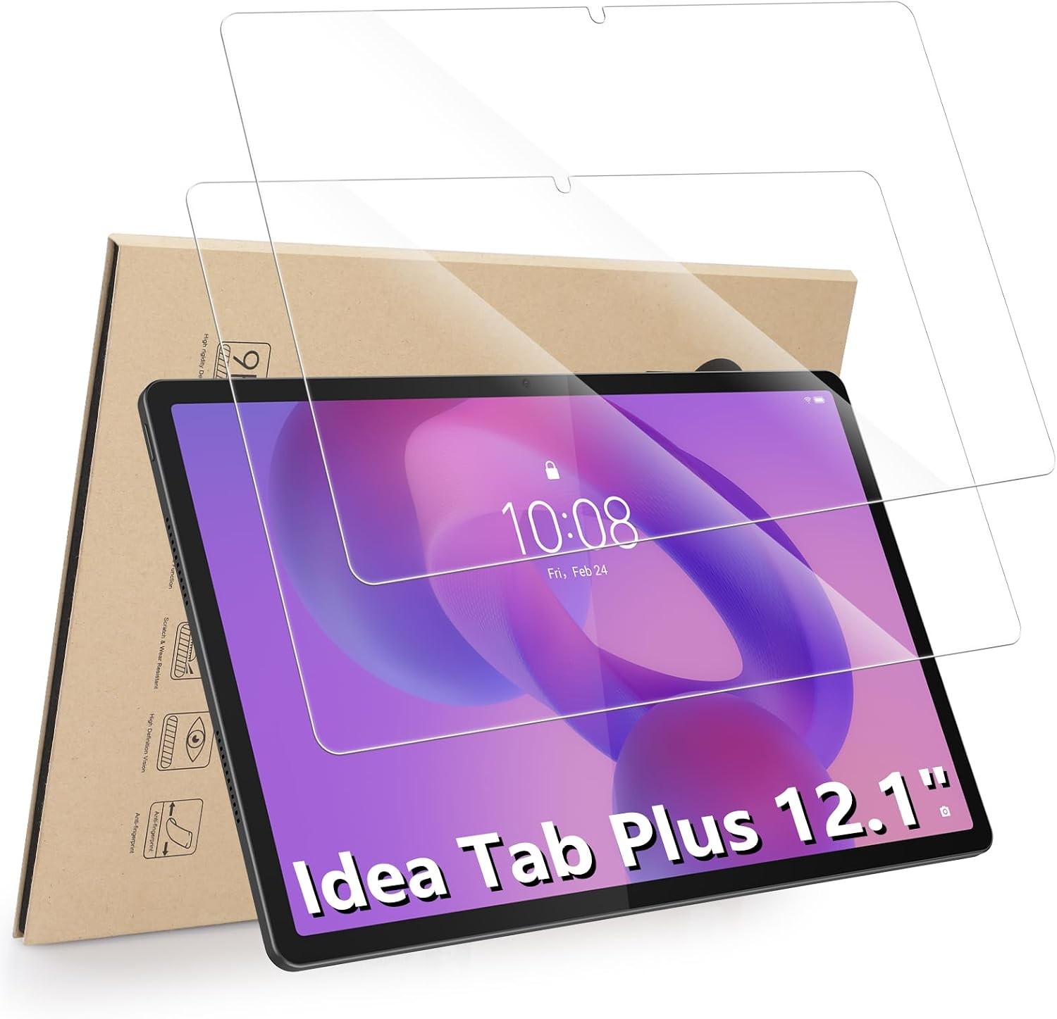 2-Pack Screen Protectors for Lenovo Idea Tab Plus 12.1" - Hianjoo Tempered Glass