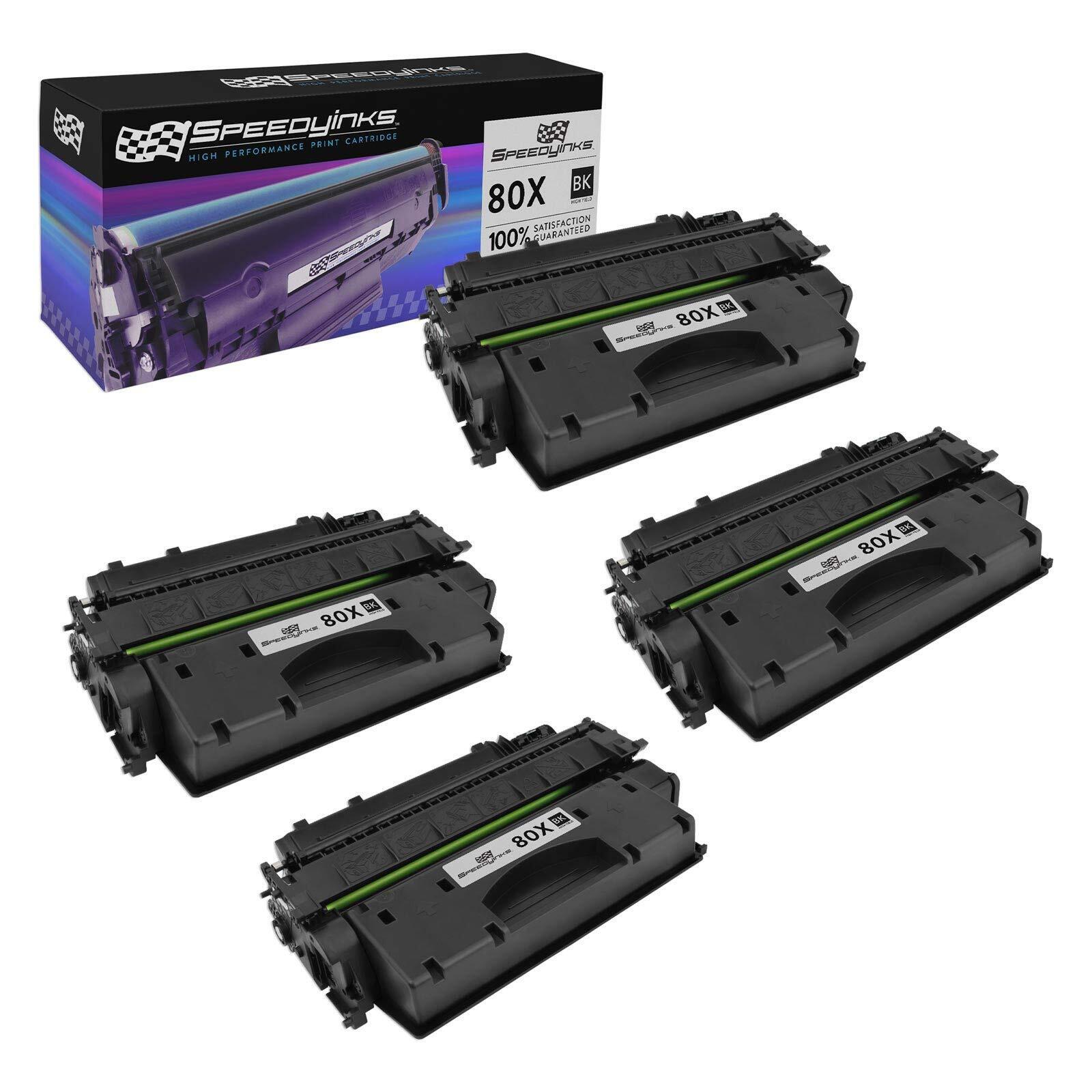 4PK Black High Yield Toner for HP 80X CF280X LaserJet M401a, 400 M401dn, M401dne