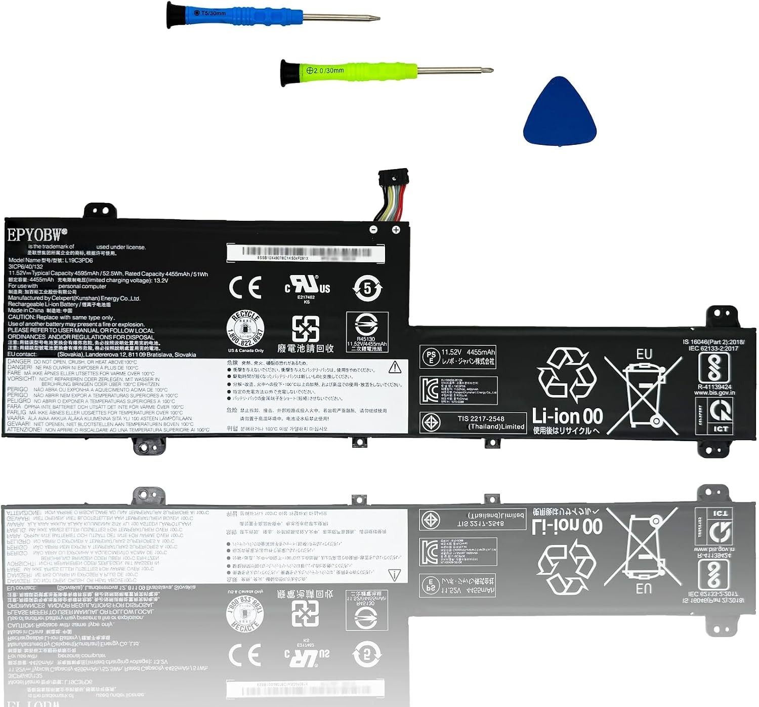 L19C3PD6 Laptop Battery 52.5Wh L19D3PD6 L19M3PD6