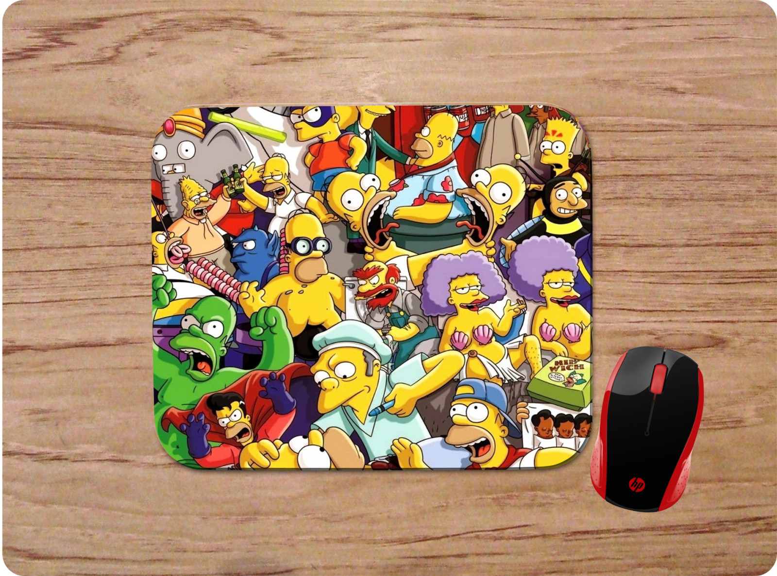 THE SIMPSONS CHARACTER COLLAGE DESIGN 2 CUSTOM COMPUTER MOUSE PAD MAT NONSLIP